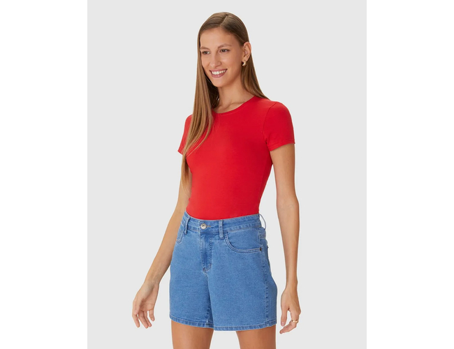 Blusa Básica Feminina Malwee Decote Redondo Em Algodão 1000004500 - Atacado