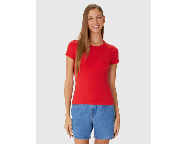 Blusa Básica Feminina Malwee Decote Redondo Em Algodão 1000004500 - Atacado