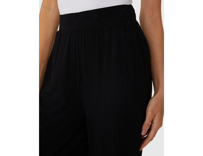 Calça Wide Leg Feminina Cintura Alta Viscose Canelada 1000110527 - Atacado
