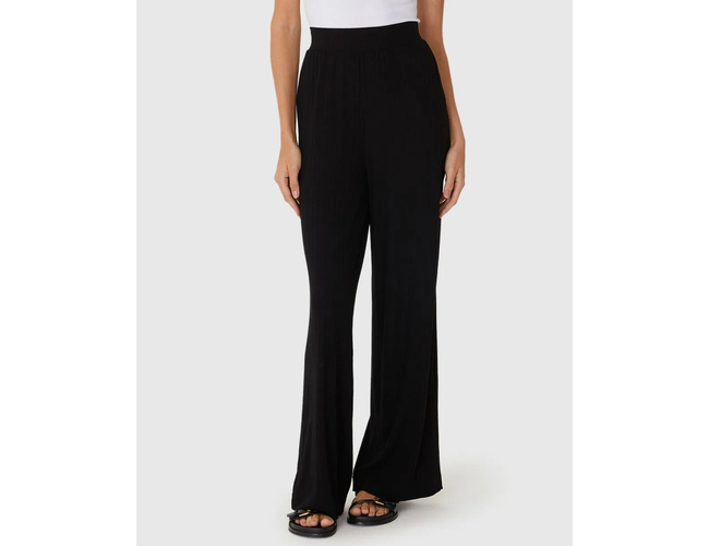 Calça Wide Leg Feminina Cintura Alta Viscose Canelada 1000110527 - Atacado