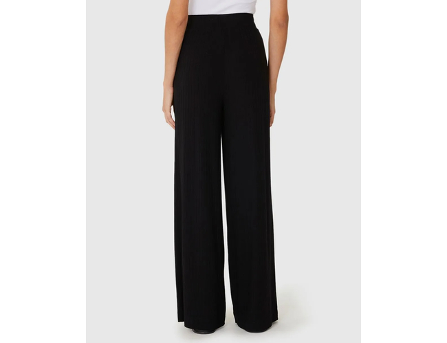 Calça Wide Leg Feminina Cintura Alta Viscose Canelada 1000110527 - Atacado