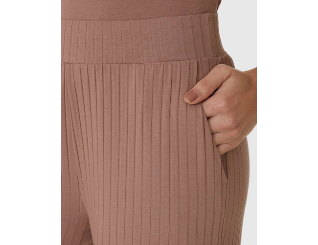 Calça Wide Leg Feminina Cintura Alta Viscose Canelada 1000110527 - Atacado