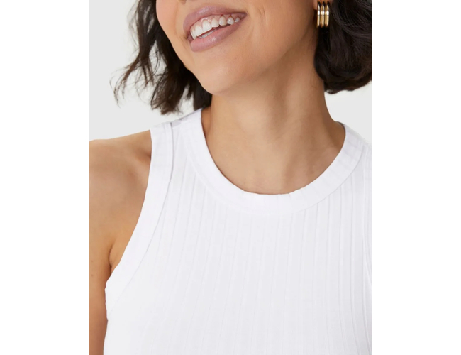 Regata Básica Malwee Feminina Long Cropped Viscose Canelada 10000113554 - Atacado