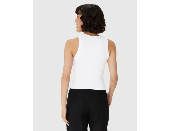 Regata Básica Malwee Feminina Long Cropped Viscose Canelada 10000113554 - Atacado