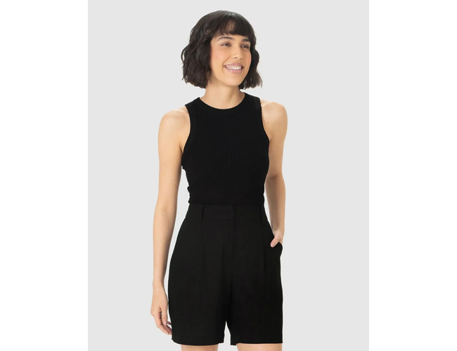 Regata Básica Malwee Feminina Long Cropped Viscose Canelada 10000113554 - Atacado