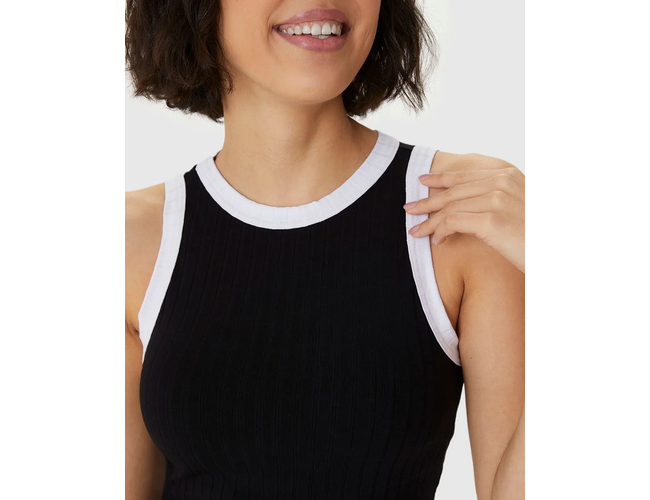 Regata Básica Malwee Feminina Long Cropped Viscose Canelada 10000113554 - Atacado