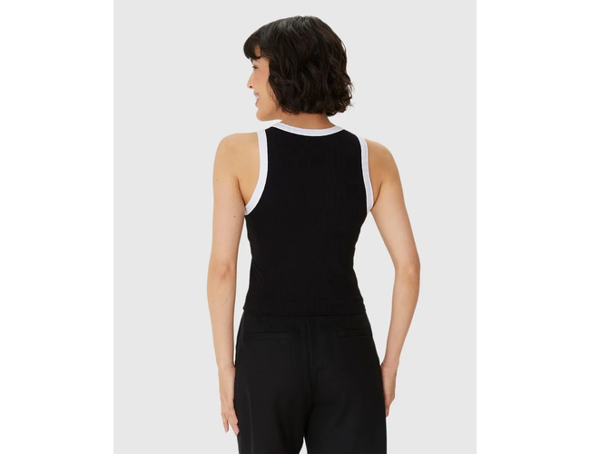 Regata Básica Malwee Feminina Long Cropped Viscose Canelada 10000113554 - Atacado