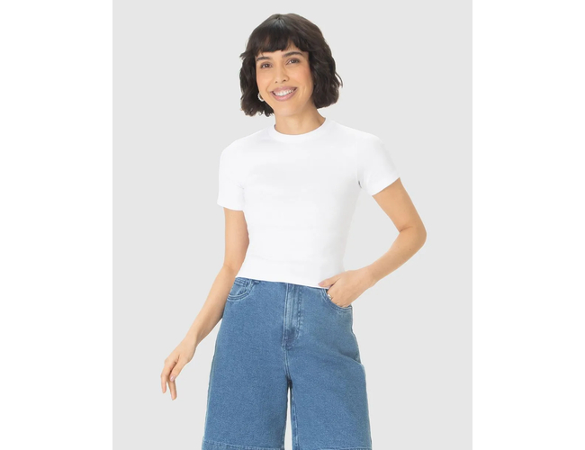 Blusa Básica Malwee Feminina Decote Redondo Ribana 1000114191 - Atacado