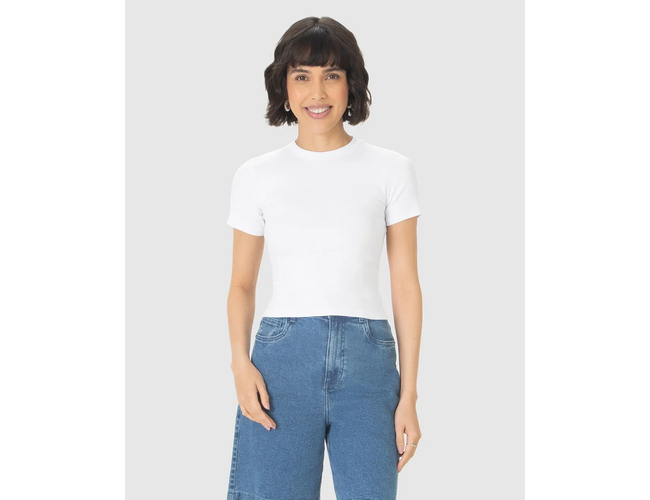 Blusa Básica Malwee Feminina Decote Redondo Ribana 1000114191 - Atacado
