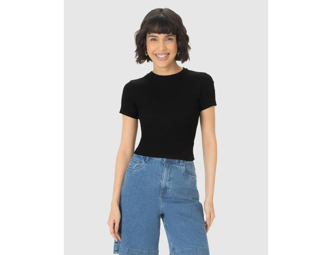 Blusa Básica Malwee Feminina Decote Redondo Ribana 1000114191 - Atacado