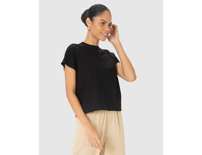 Blusa Básica Malwee Feminina Manga Curta Algodão Comfy 10000120770 - Atacado