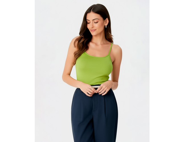 Regata Básica Feminina Malwee Decote Redondo Em Viscose Stretch 1000004489 - Atacado