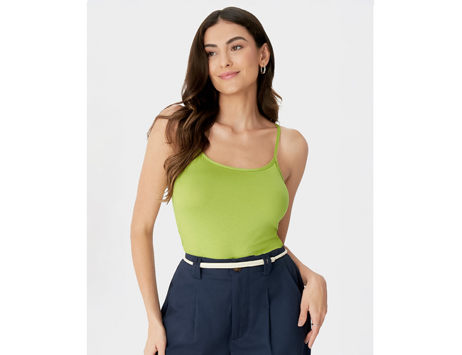Regata Básica Feminina Malwee Decote Redondo Em Viscose Stretch 1000004489 - Atacado