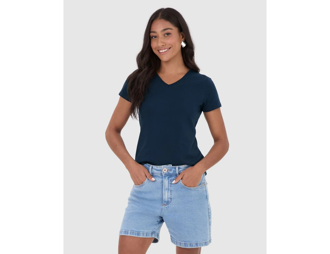 Blusa Básica Malwee Feminina Decote V Em Algodão 1000047373 - Atacado