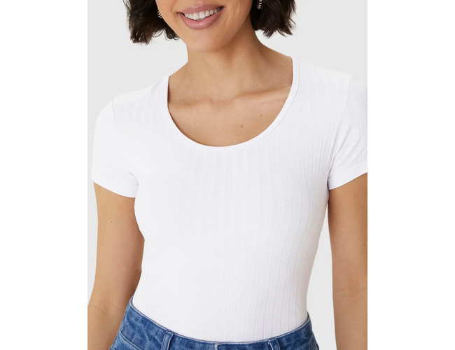 Blusa Básica Malwee Feminina Manga Curta Canelado 1000050615 - Atacado