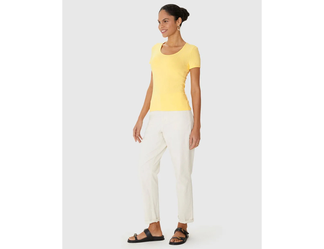 Blusa Básica Malwee Feminina Manga Curta Canelado 1000050615 - Atacado