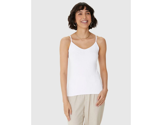 Regata Básica Malwee Feminina Alça Fina Canelada Viscose 1000050617 - Atacado