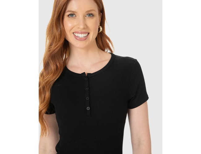 Blusa Básica Malwee Feminina Botões Frontais Malha Viscose Canelada 1000070953 - Atacado