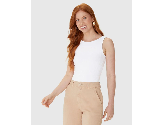 Regata Básica Malwee Feminina Decote Redondo Canelado Viscose 1000079308 - Atacado