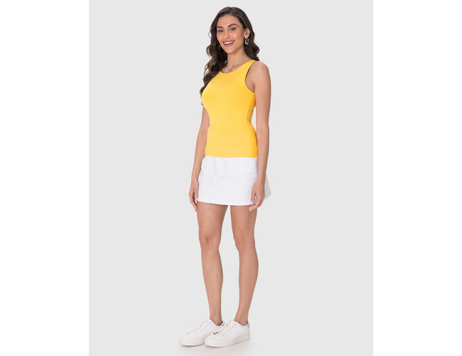 Regata Básica Malwee Feminina Decote Redondo Canelado Viscose 1000079308 - Atacado