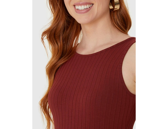 Regata Básica Malwee Feminina Decote Redondo Canelado Viscose 1000079308 - Atacado