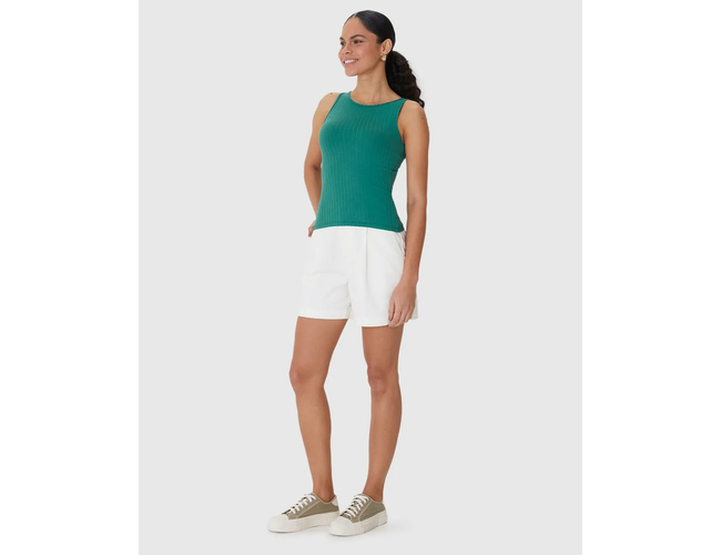 Regata Básica Malwee Feminina Decote Redondo Canelado Viscose 1000079308 - Atacado