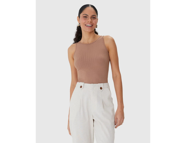 Regata Básica Malwee Feminina Decote Redondo Canelado Viscose 1000079308 - Atacado