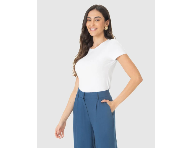 Blusa Básica Malwee Feminina Decote Redondo Viscose Stretch 1000079410 - Atacado