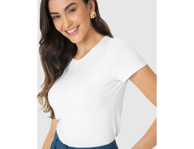 Blusa Básica Malwee Feminina Decote Redondo Viscose Stretch 1000079410 - Atacado