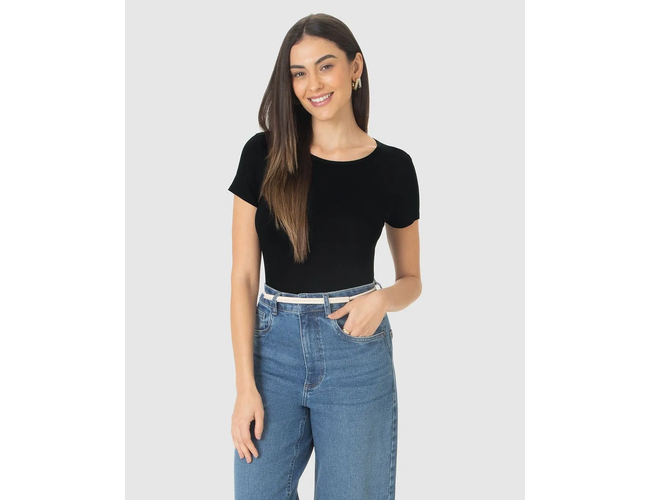 Blusa Básica Malwee Feminina Decote Redondo Viscose Stretch 1000079410 - Atacado