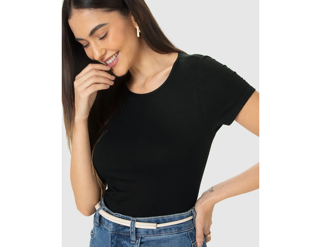 Blusa Básica Malwee Feminina Decote Redondo Viscose Stretch 1000079410 - Atacado