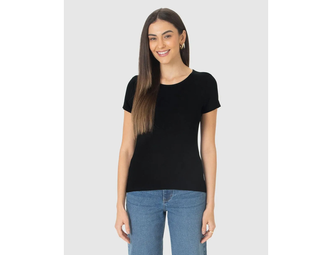 Blusa Básica Malwee Feminina Decote Redondo Viscose Stretch 1000079410 - Atacado