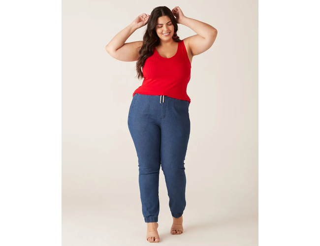 Regata Básica Malwee Feminina Plus Size Decote V Canelado Viscose 1000087854 - Atacado
