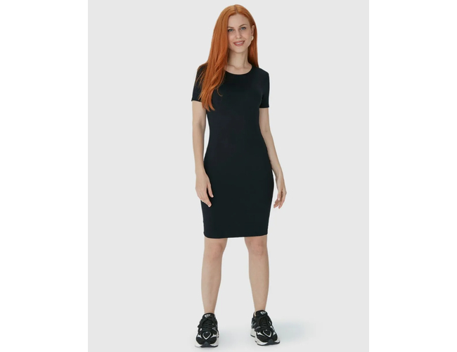 Vestido Básico Malwee Feminino Manga Curta Viscose Stretch 1000089473 - Atacado