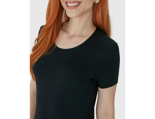 Vestido Básico Malwee Feminino Manga Curta Viscose Stretch 1000089473 - Atacado