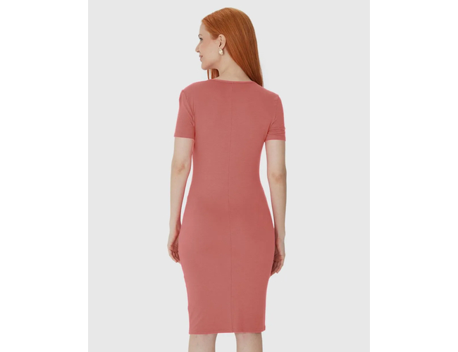 Vestido Básico Malwee Feminino Manga Curta Viscose Stretch 1000089473 - Atacado