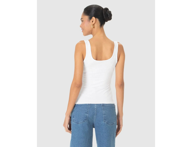 Regata Básica Feminina Decote U Canelado Viscose 1000089661 - Atacado