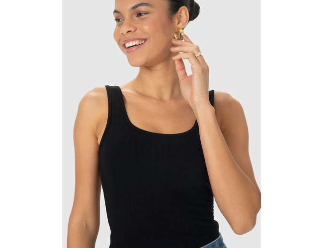 Regata Básica Feminina Decote U Canelado Viscose 1000089661 - Atacado