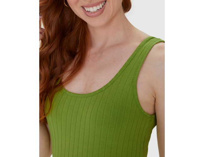 Regata Básica Feminina Decote U Canelado Viscose 1000089661 - Atacado