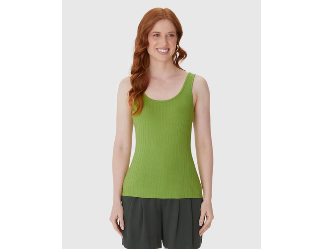 Regata Básica Feminina Decote U Canelado Viscose 1000089661 - Atacado