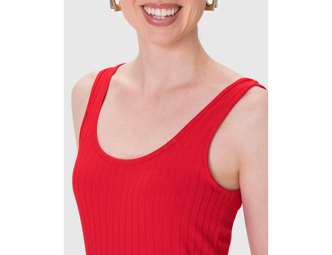 Regata Básica Feminina Decote U Canelado Viscose 1000089661 - Atacado