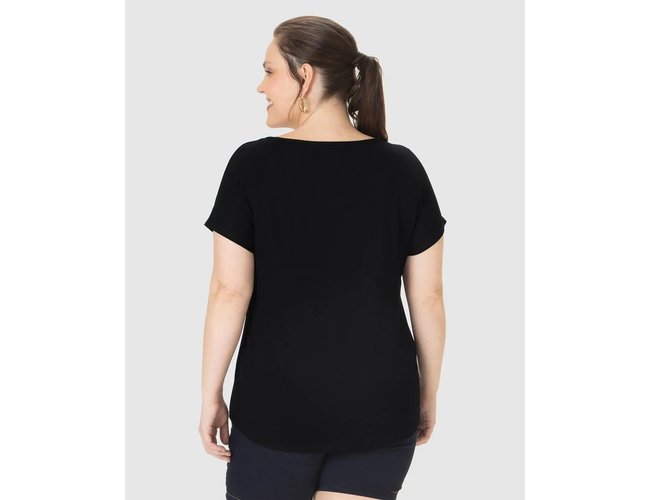 Blusa Básica Malwee Feminina Plus Size Manga Japonesa Viscose 10000100365 - Atacado