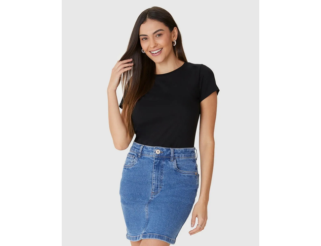 Blusa Básica Malwee Feminina Baby Look Em Algodão 100004499 - Atacado