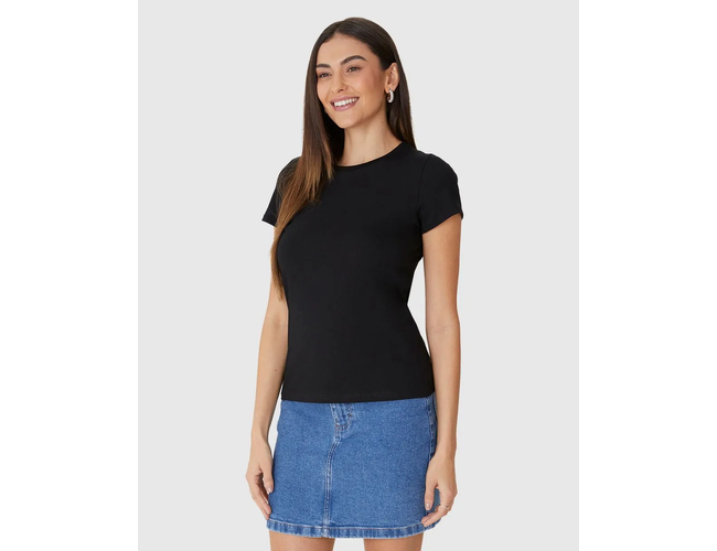 Blusa Básica Malwee Feminina Baby Look Em Algodão 100004499 - Atacado