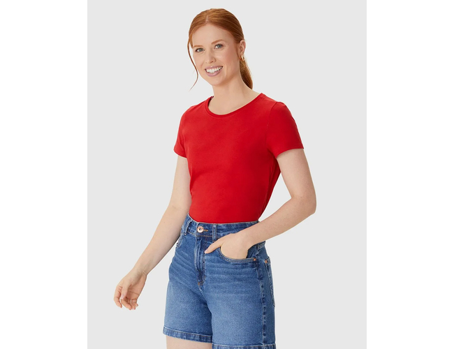 Blusa Básica Malwee Feminina Baby Look Em Algodão 100004499 - Atacado