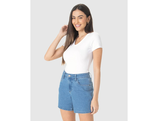 Blusa Básica Malwee Feminina Decote V Em Algodão 1000004502 - Atacado