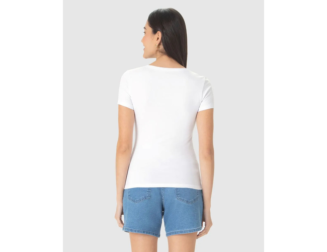 Blusa Básica Malwee Feminina Decote V Em Algodão 1000004502 - Atacado