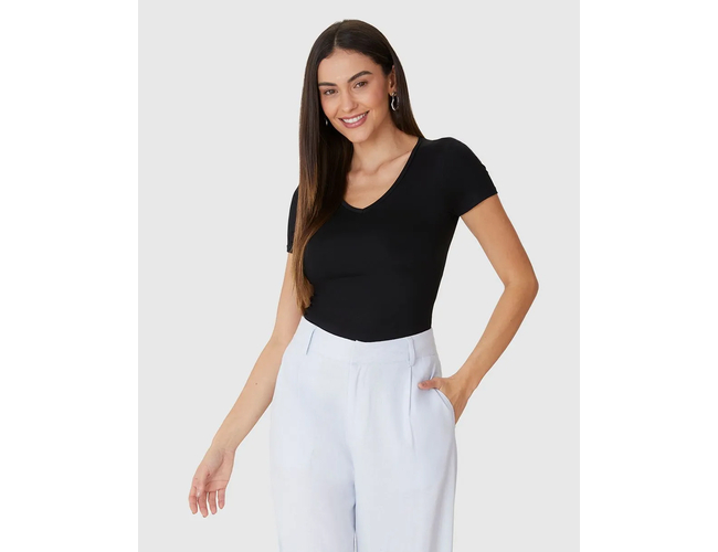 Blusa Básica Malwee Feminina Decote V Viscose Stretch 1000004503 - Atacado