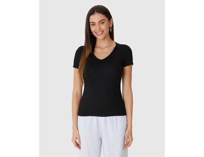 Blusa Básica Malwee Feminina Decote V Viscose Stretch 1000004503 - Atacado