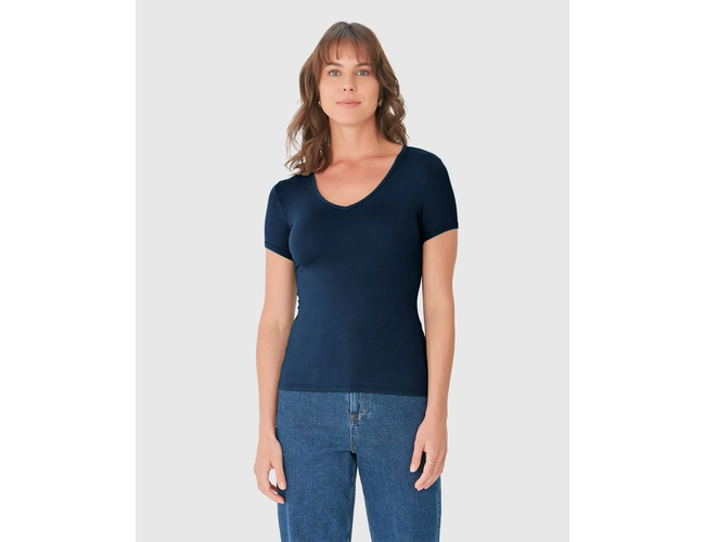 Blusa Básica Malwee Feminina Decote V Viscose Stretch 1000004503 - Atacado
